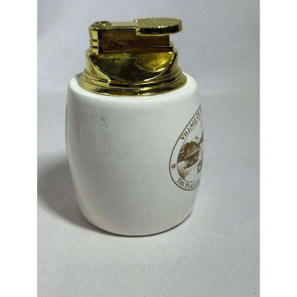 Lot of 2 Vintage Village of Tobaccoville NC North Carolina Doral Lighter NOS